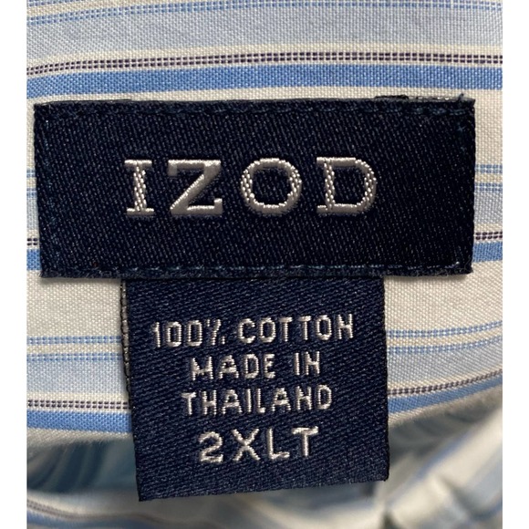 Izod Men’s Big & Tall Striped Shirt 2XLT - Picture 2 of 5